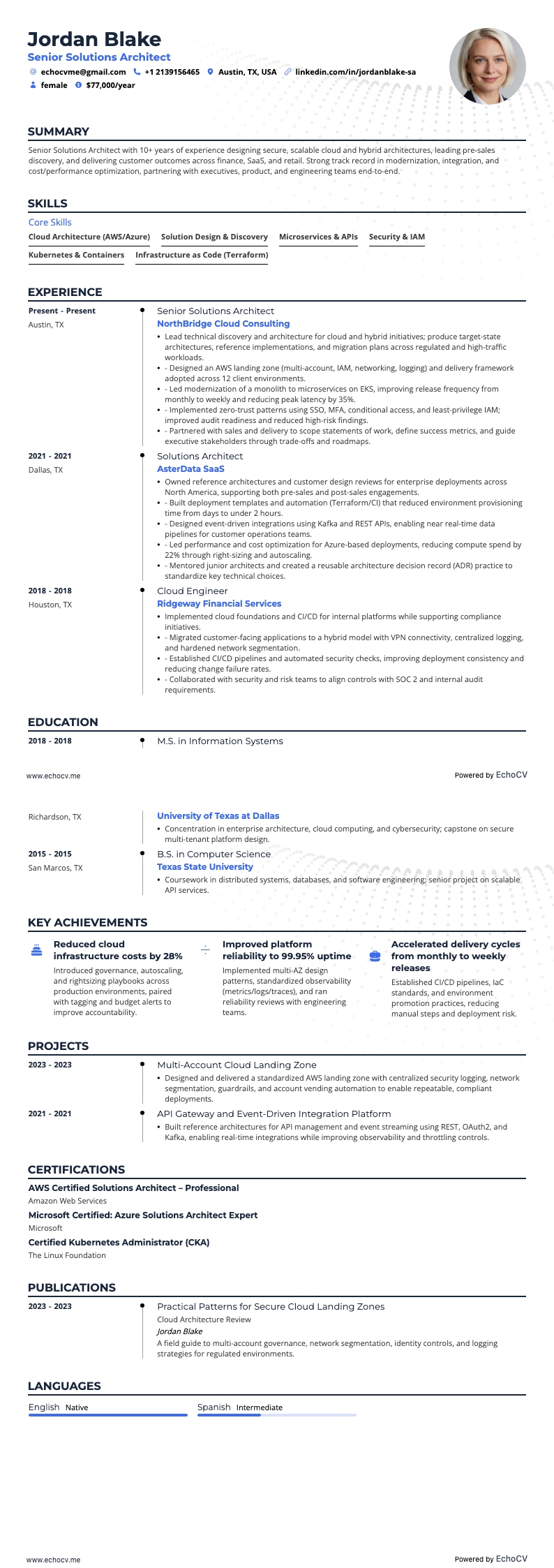 Senior Solutions Architect full preview