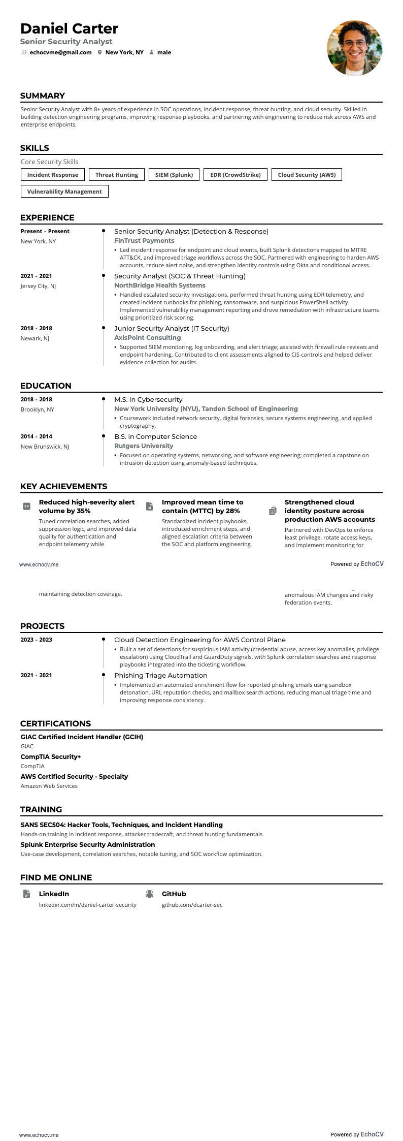 Senior Security Analyst full preview