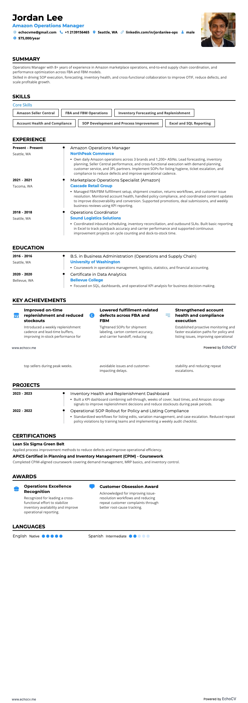 Amazon Operations Manager