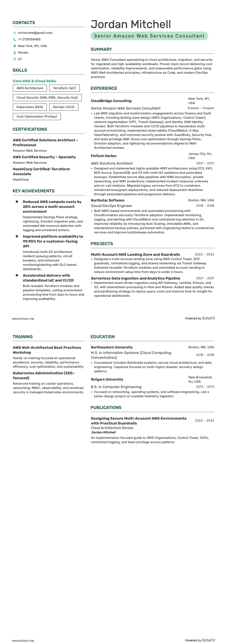 Senior Amazon Web Services Consultant full preview