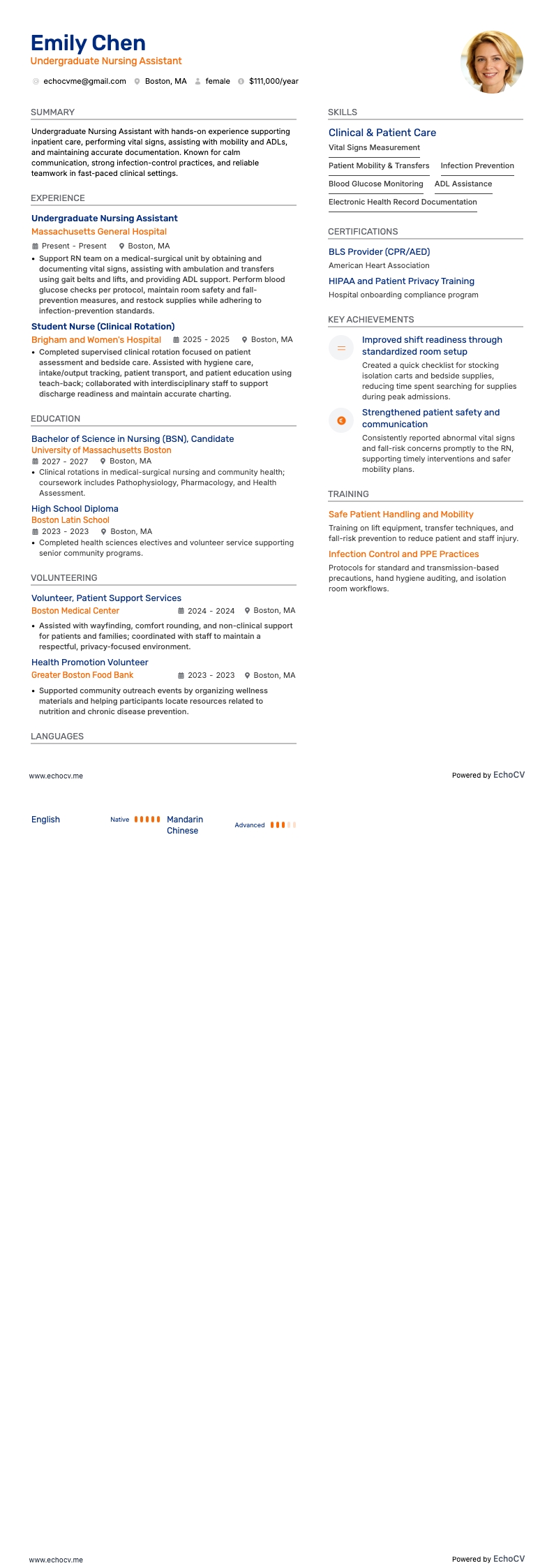 Grundstudent resume example