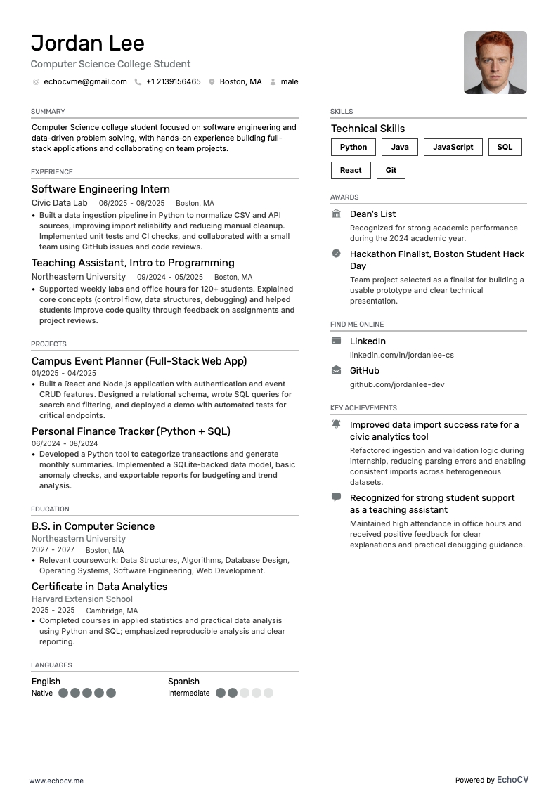 Computer Science College Student