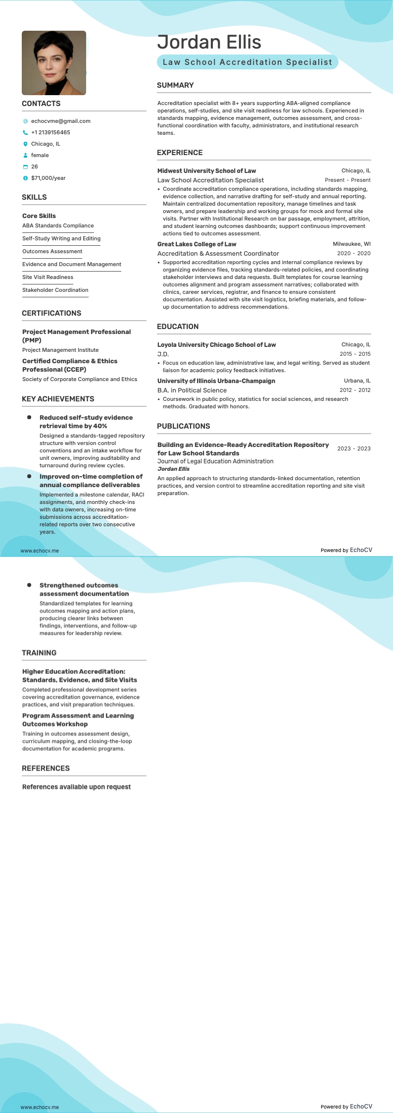 法科大学院認証スペシャリスト example resume