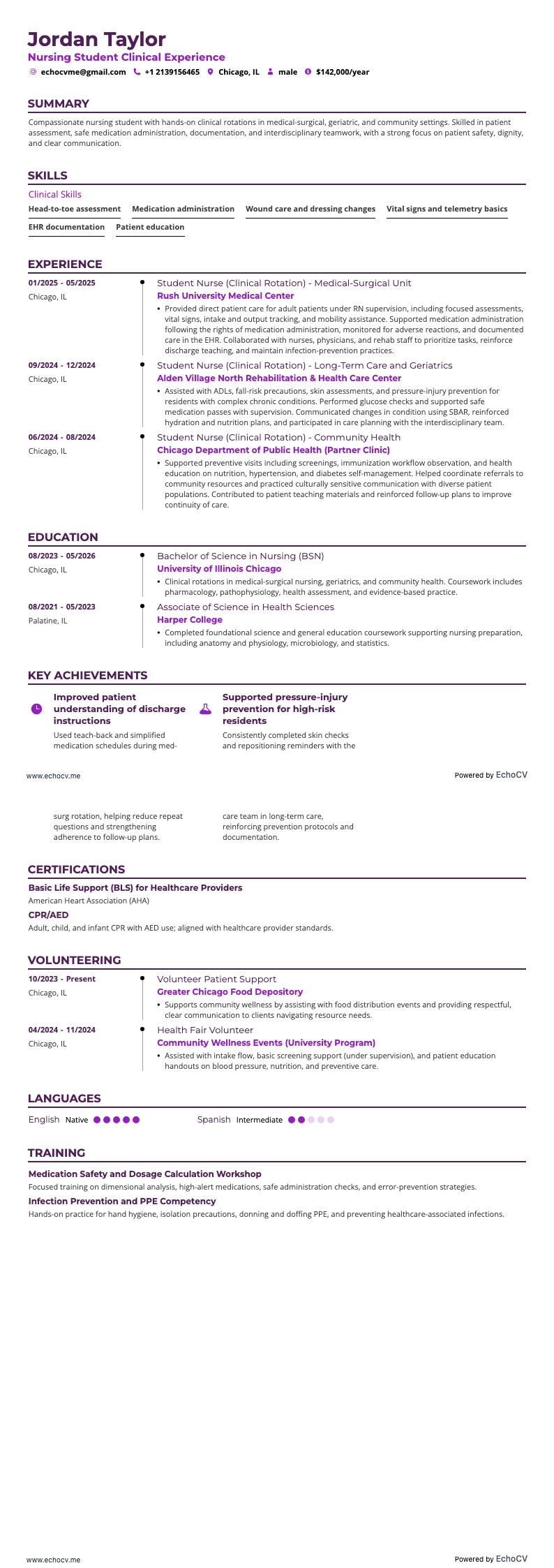 Kinh nghiệm lâm sàng của sinh viên điều dưỡng example resume