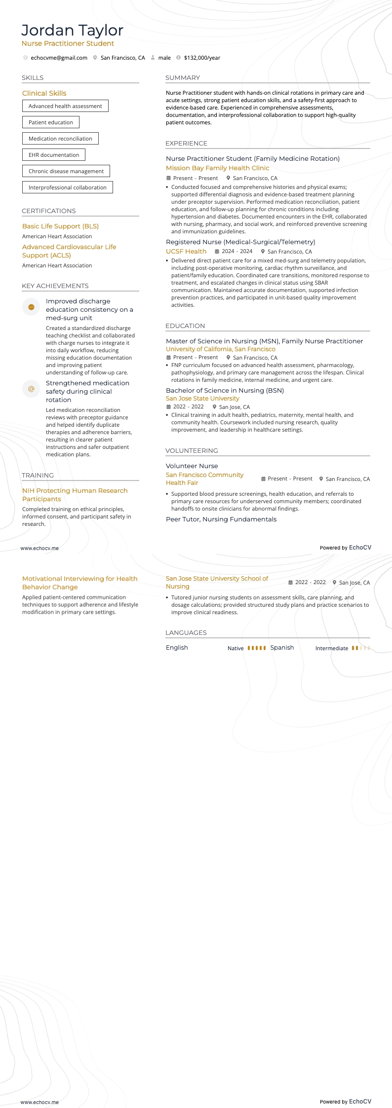 Sinh viên điều dưỡng thực hành nâng cao example resume