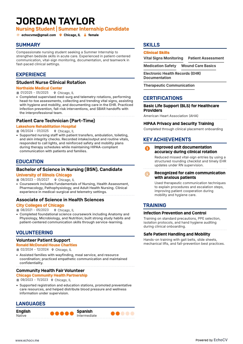 Xem trước đầy đủ Thực tập hè cho sinh viên điều dưỡng