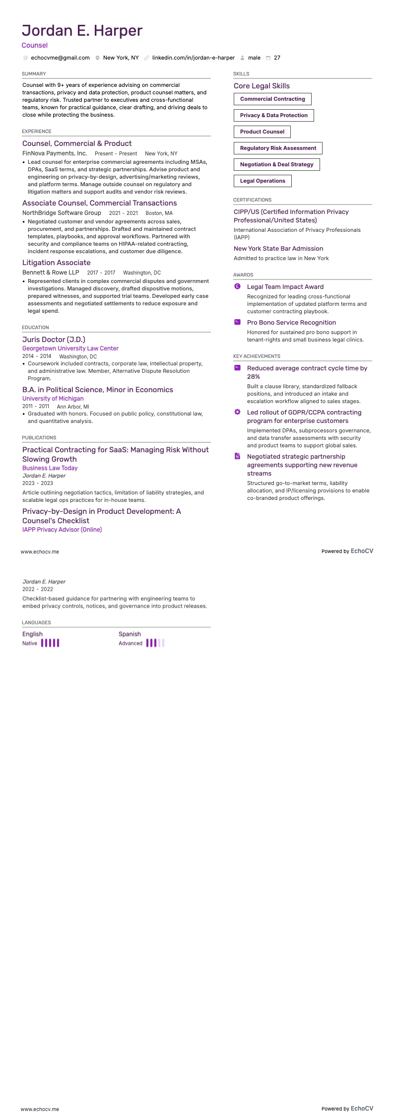 Juridisch adviseur example resume