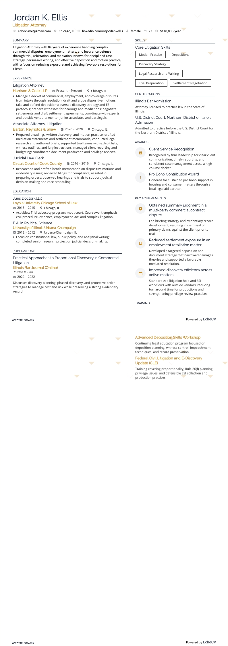 Procesadvocaat example resume