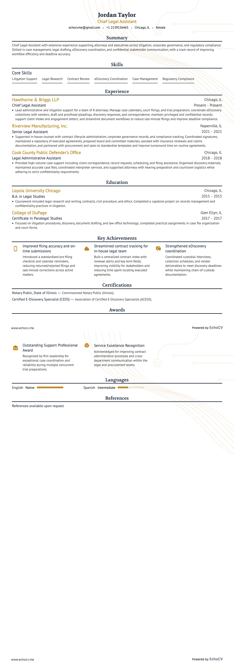 Chief Legal Assistant full preview