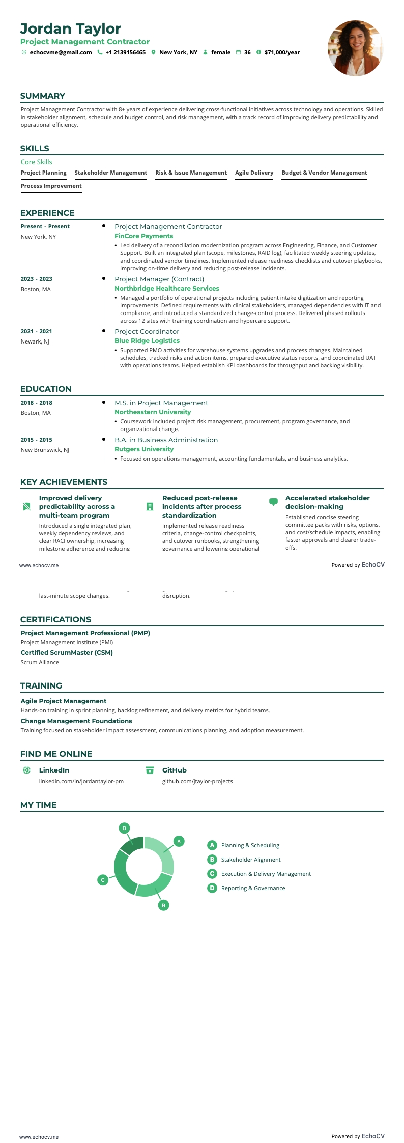 项目管理合同工