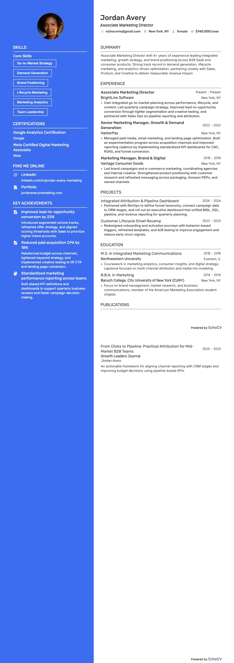 Prévia completa de Diretor associado de marketing