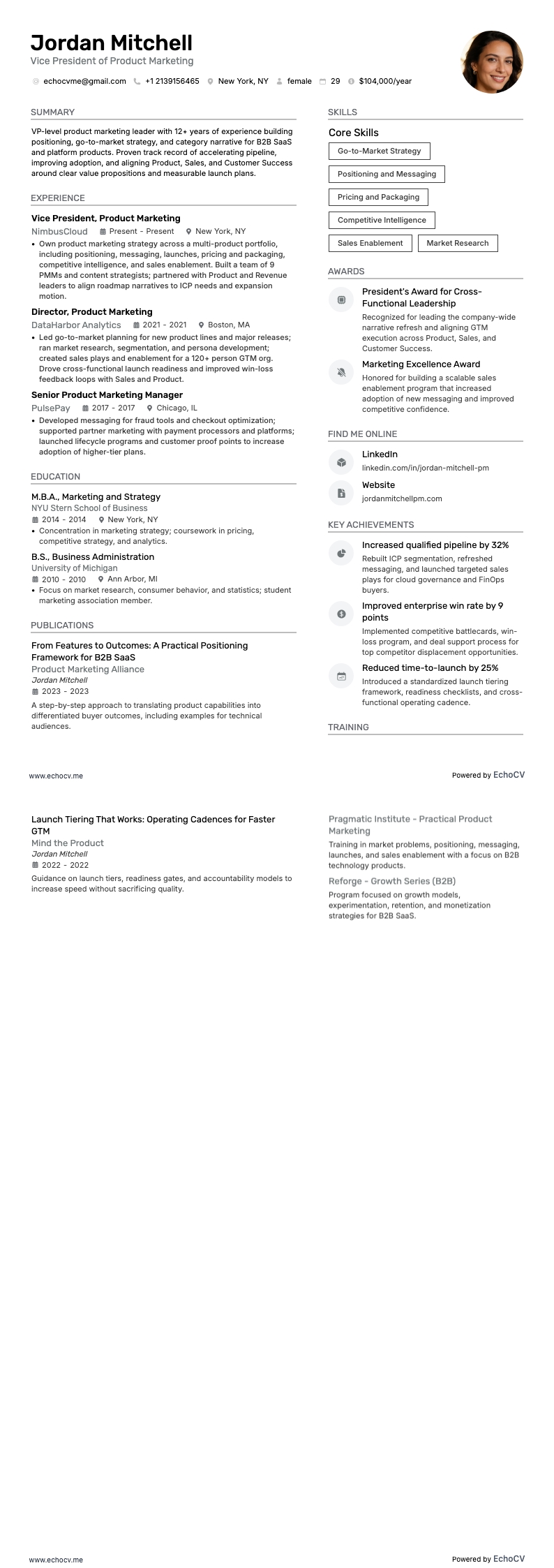 Vice President of Product Marketing full preview