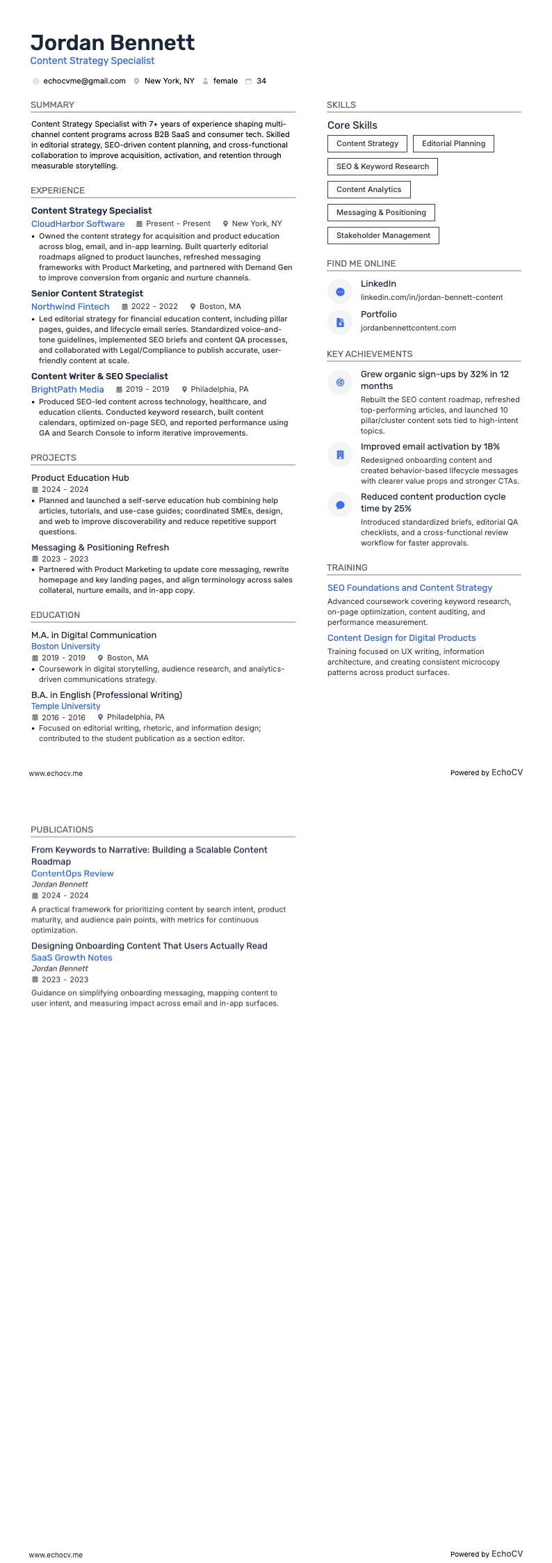 Specialist inom innehållsstrategi