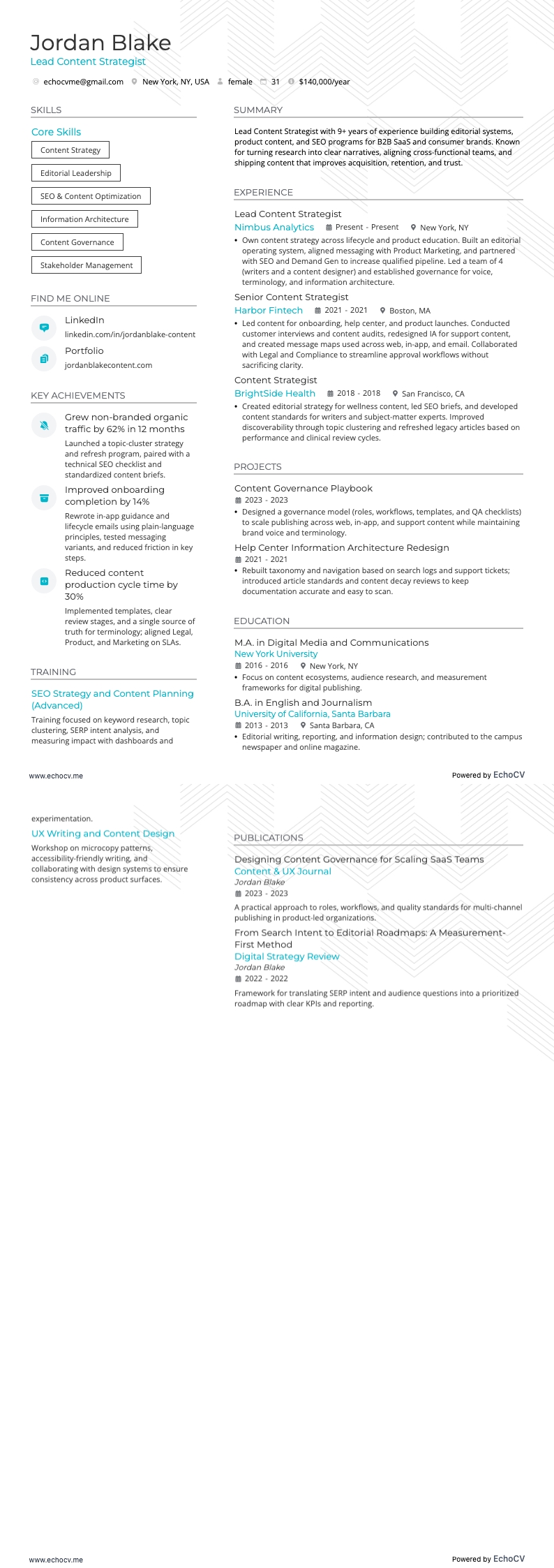 Lead Content Strategist full preview