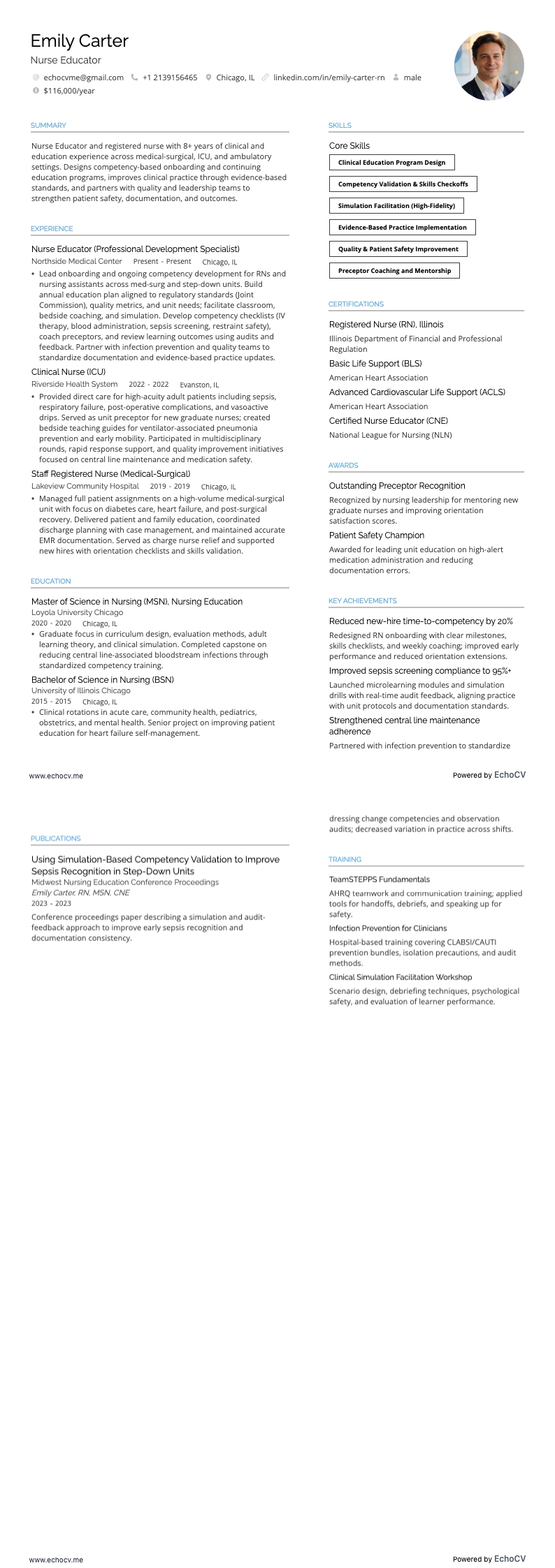 Giảng viên điều dưỡng example resume