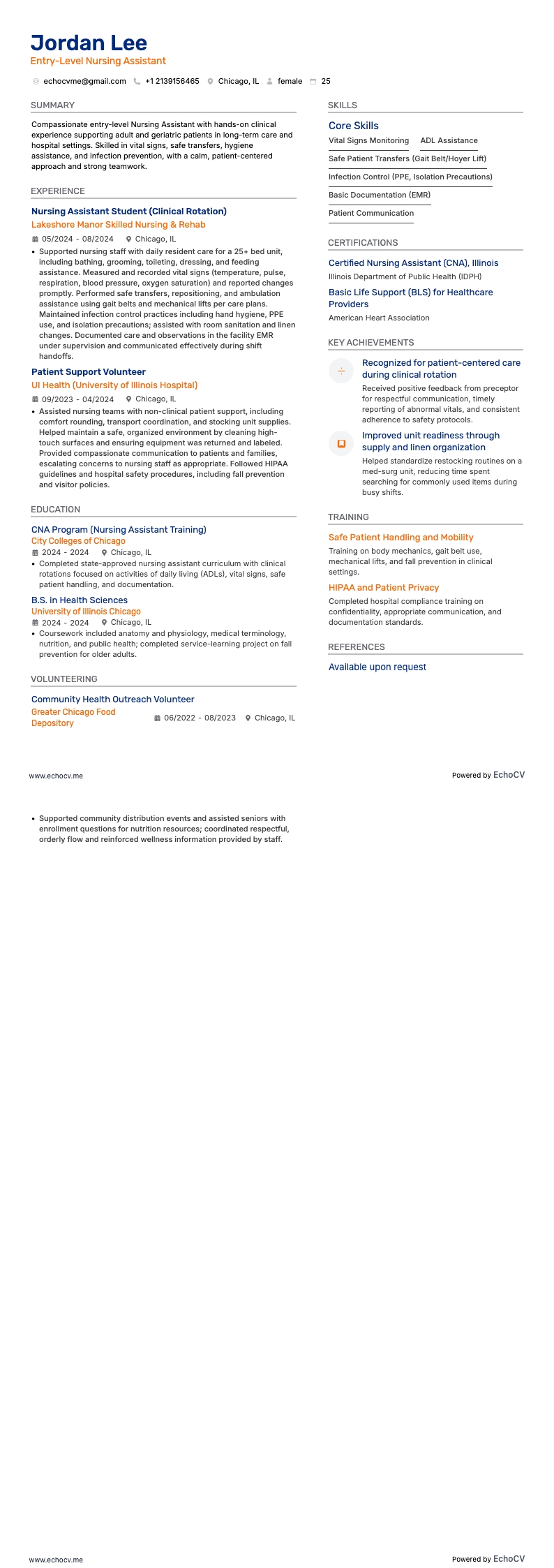 Entry-Level Nursing Assistant full preview