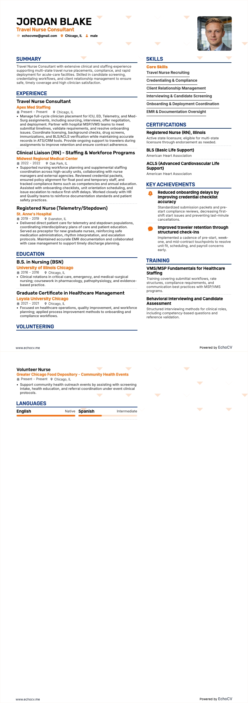 Consultant reizende verpleegkunde example resume