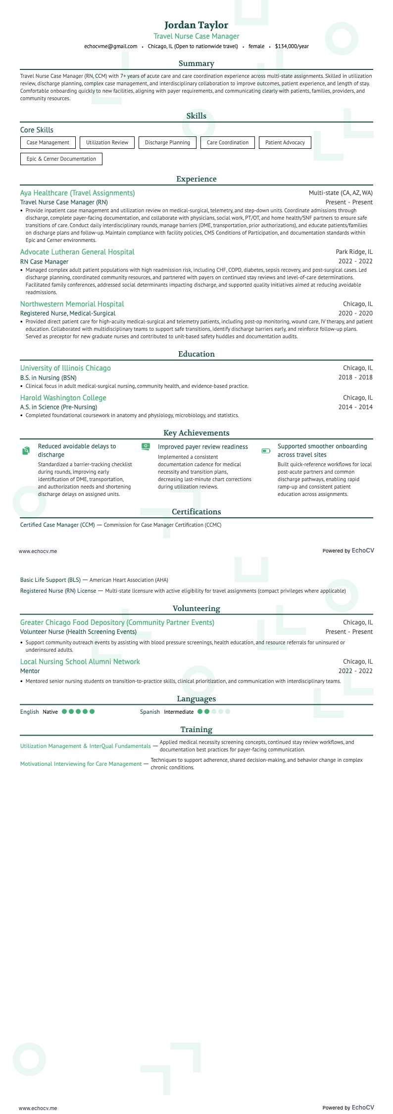 Resesjuksköterska resume example