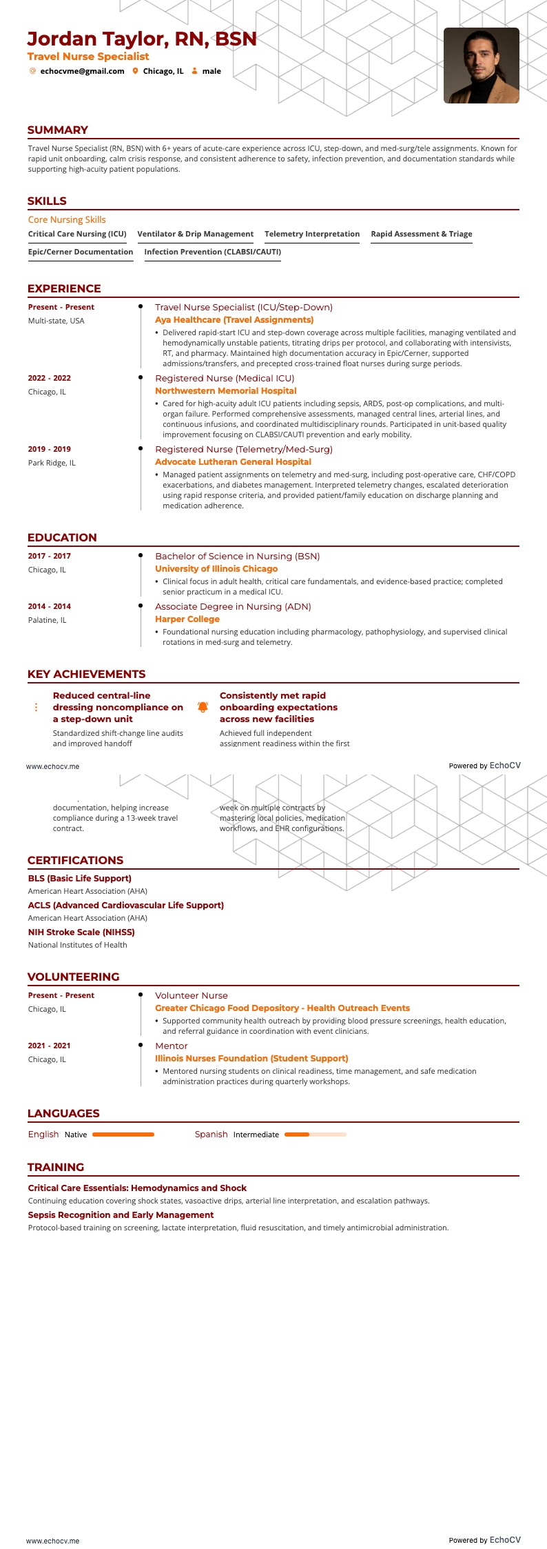 Specialist in reizende verpleegkunde example resume