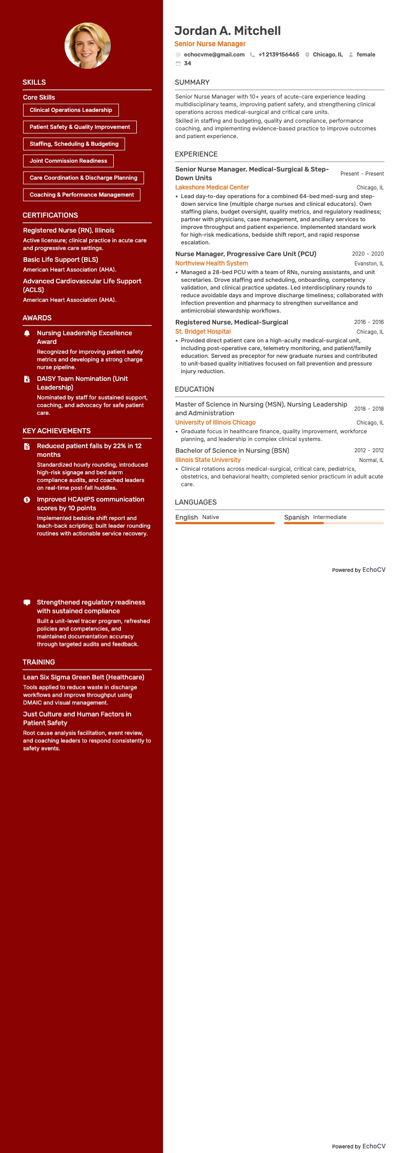 Senior sjuksköterskechef full förhandsvisning