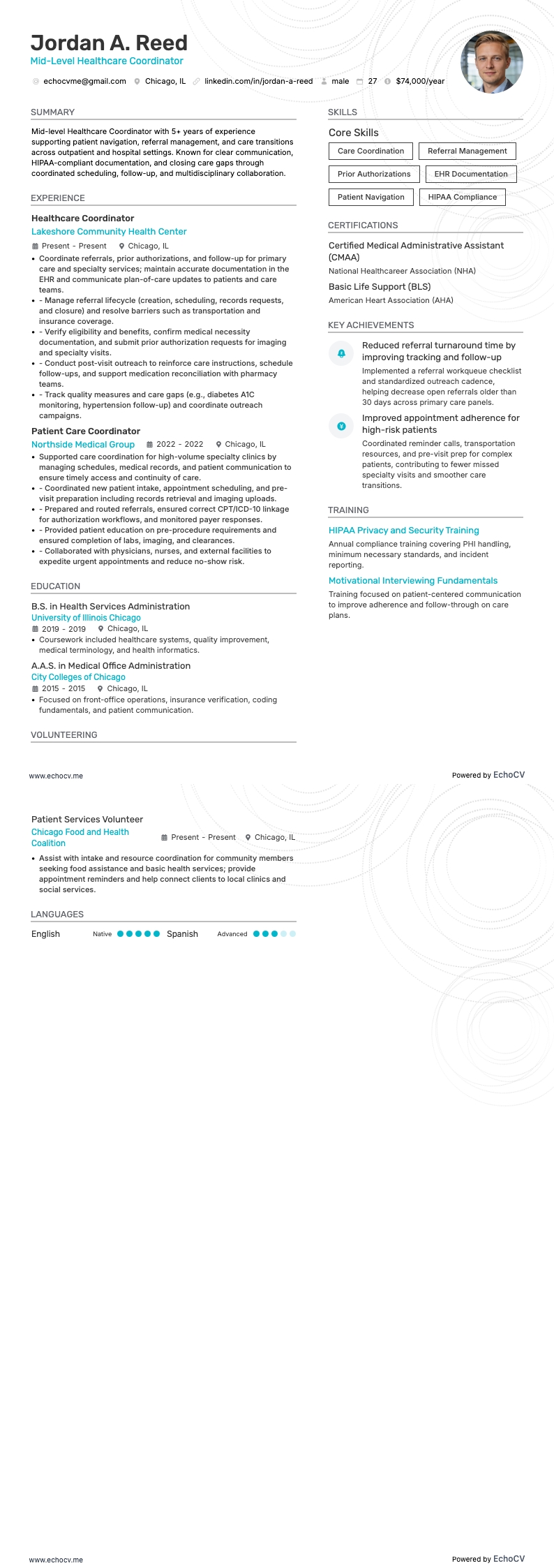 Xem trước đầy đủ Điều phối viên chăm sóc sức khỏe cấp trung