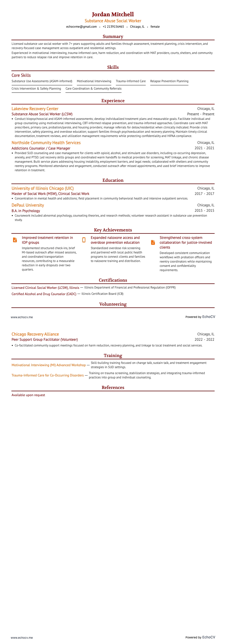 Socialarbetare resume example