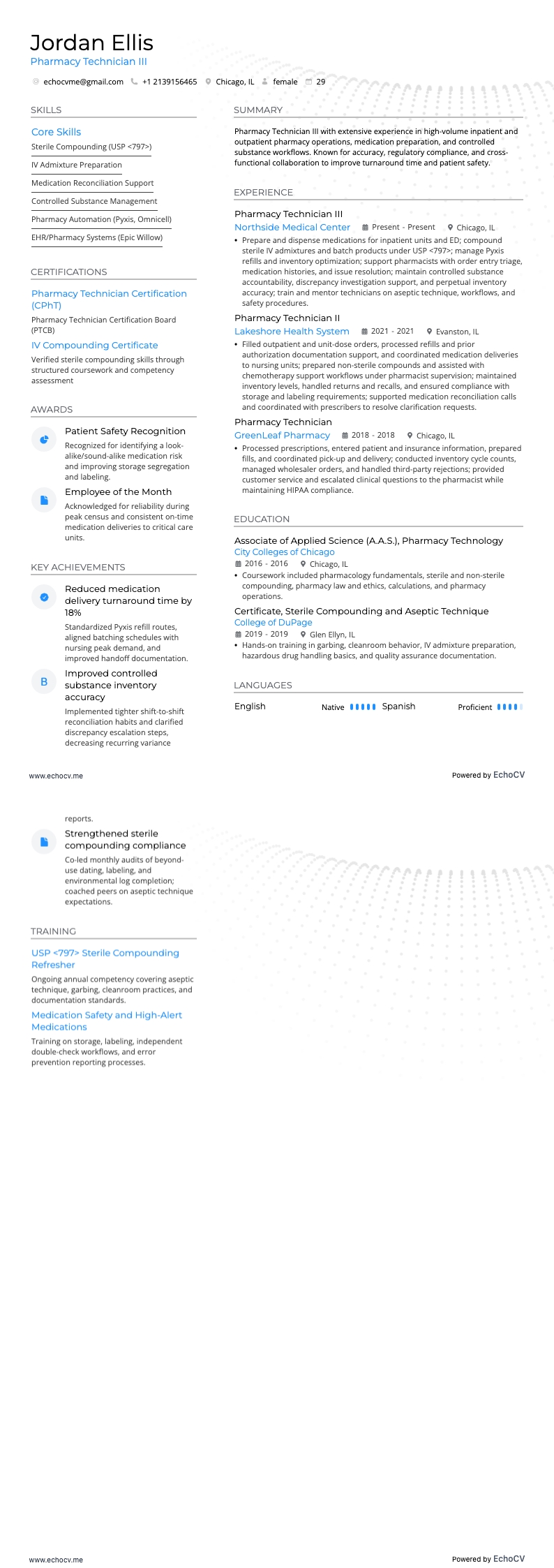 薬局技師 III の全体プレビュー