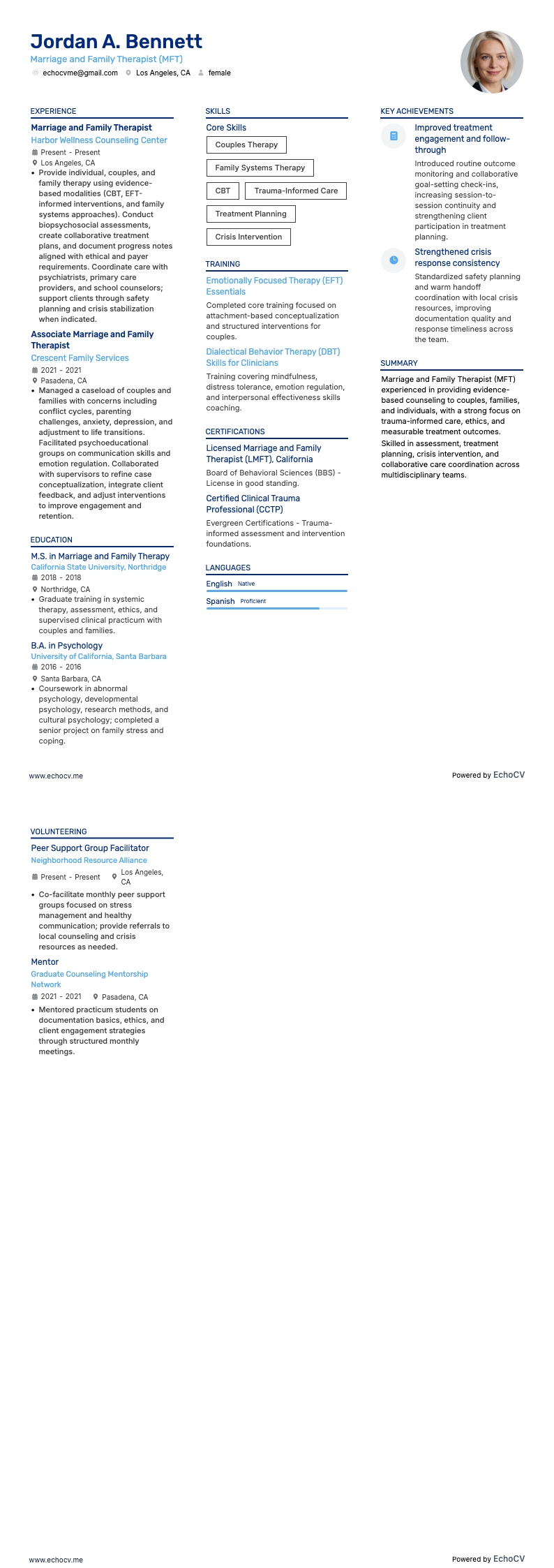 Ehe- und Familientherapeut/in (MFT)