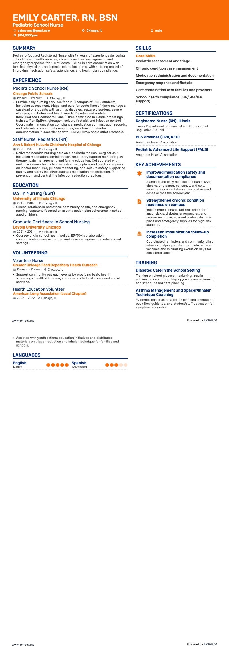 Pediatric School Nurse