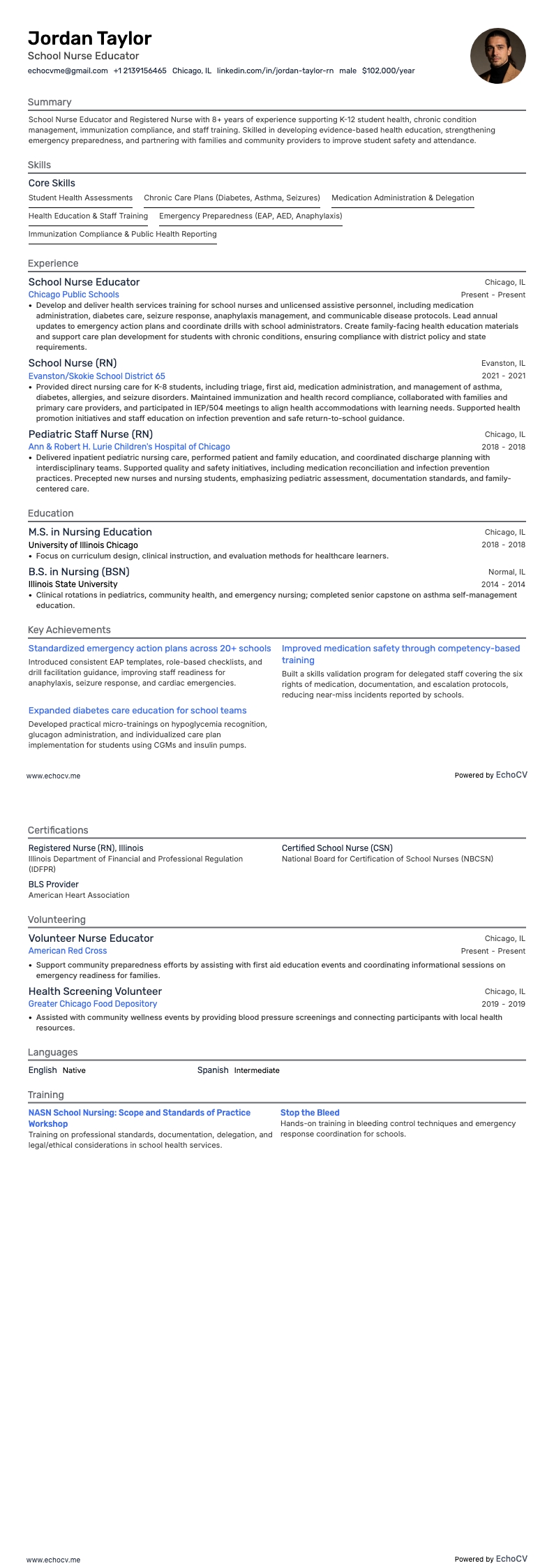 Formateur en soins infirmiers scolaires