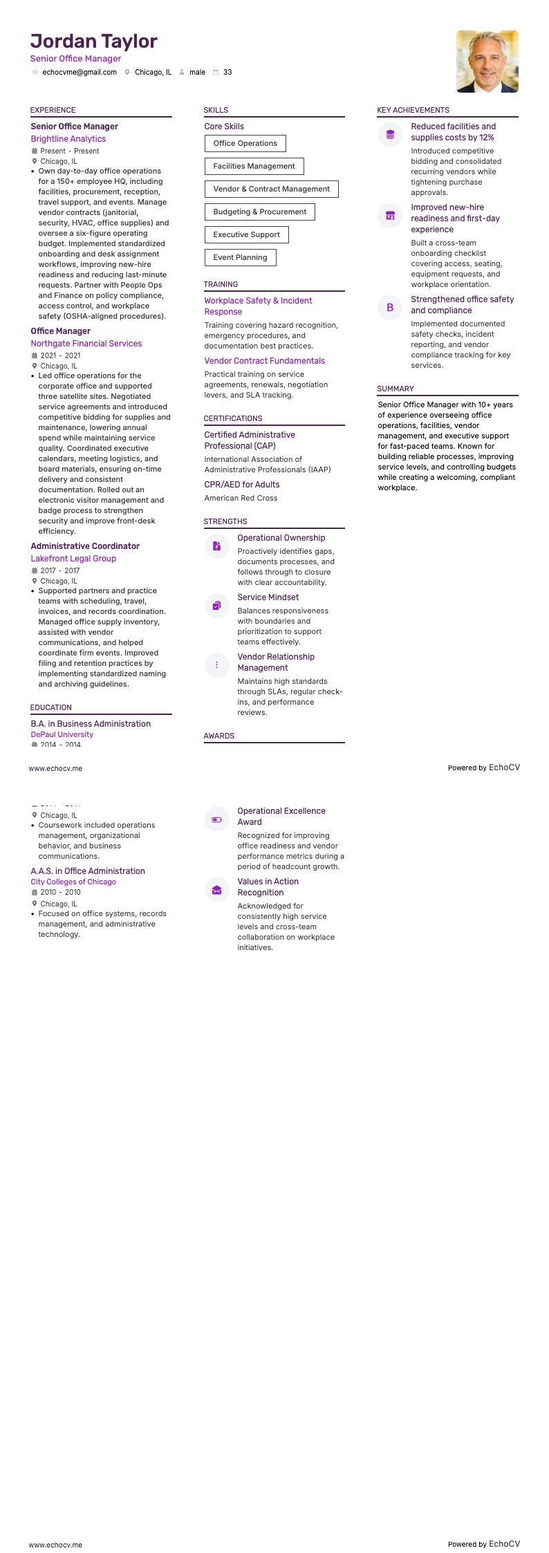 Senior Office Manager full preview