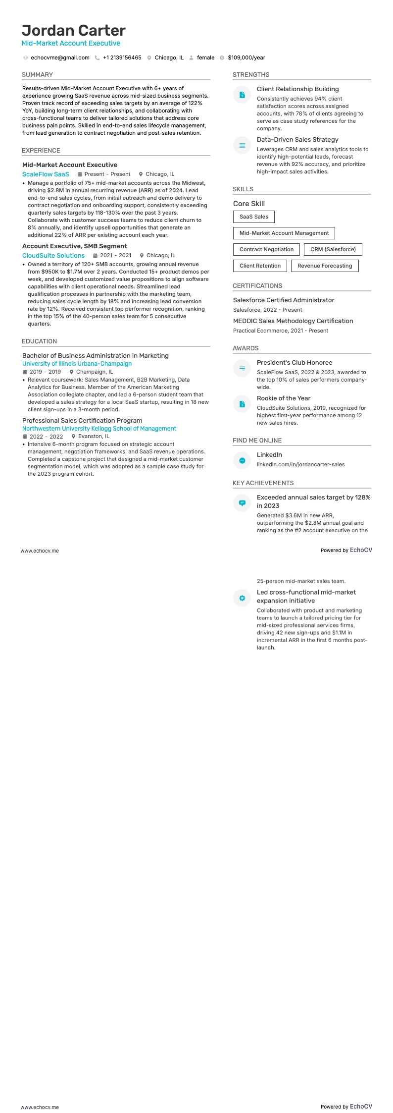 Account Executive für den Mittelstand example resume