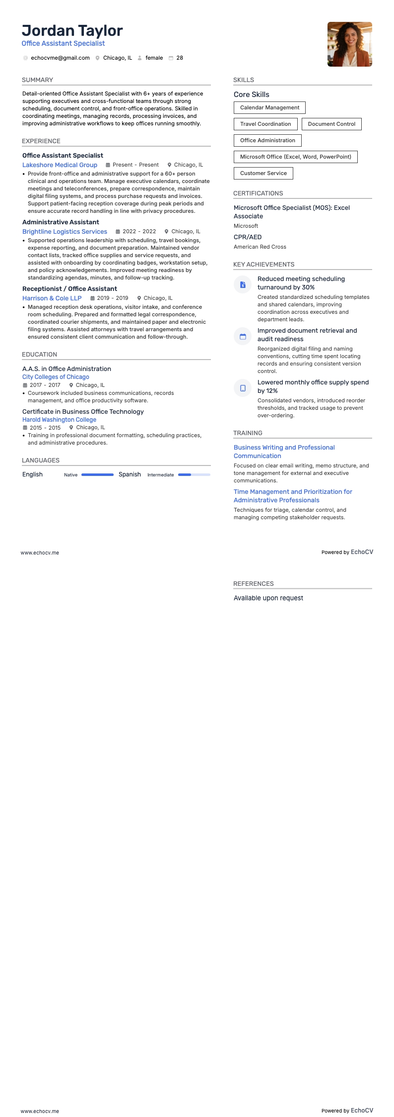 Chuyên viên trợ lý văn phòng