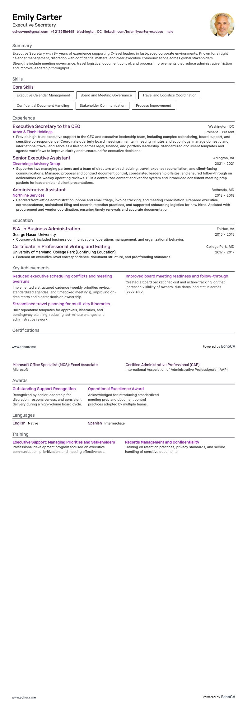 Executiveassistent full förhandsvisning