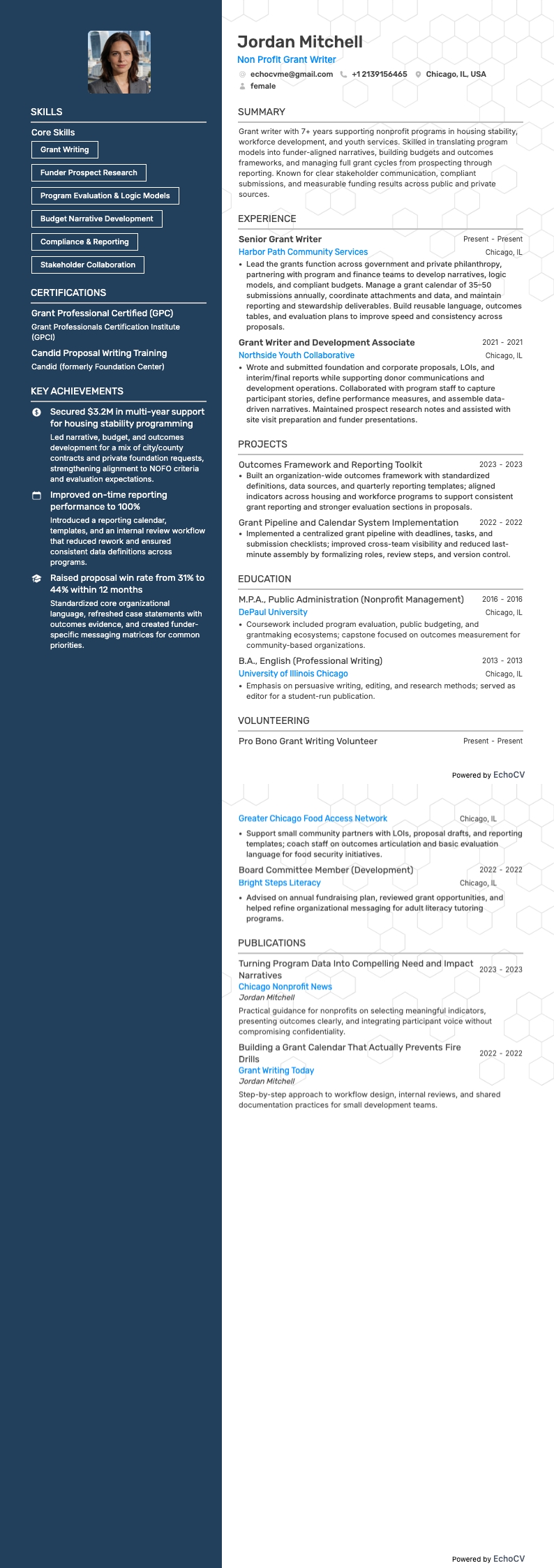 Rédacteur de demandes de subvention pour association example resume