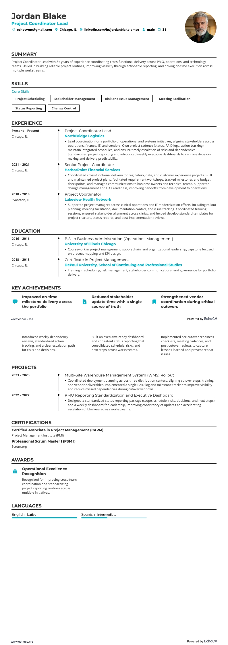 Project Coordinator Lead full preview