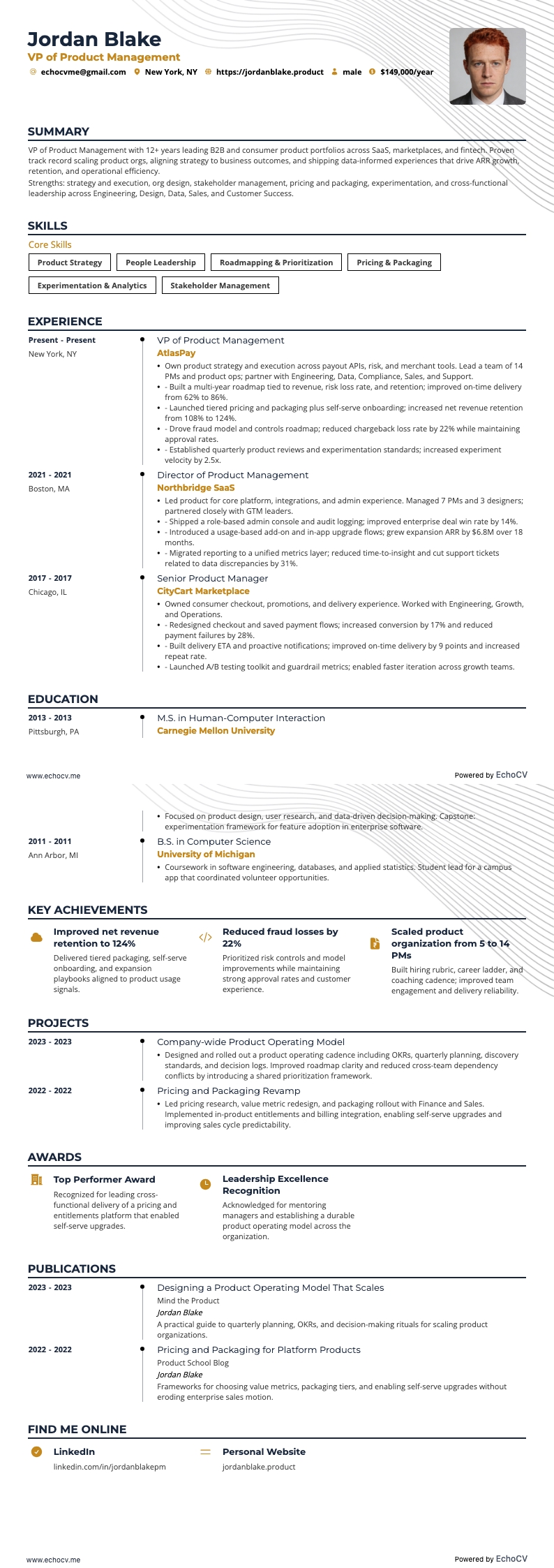 VP of Product Management full preview