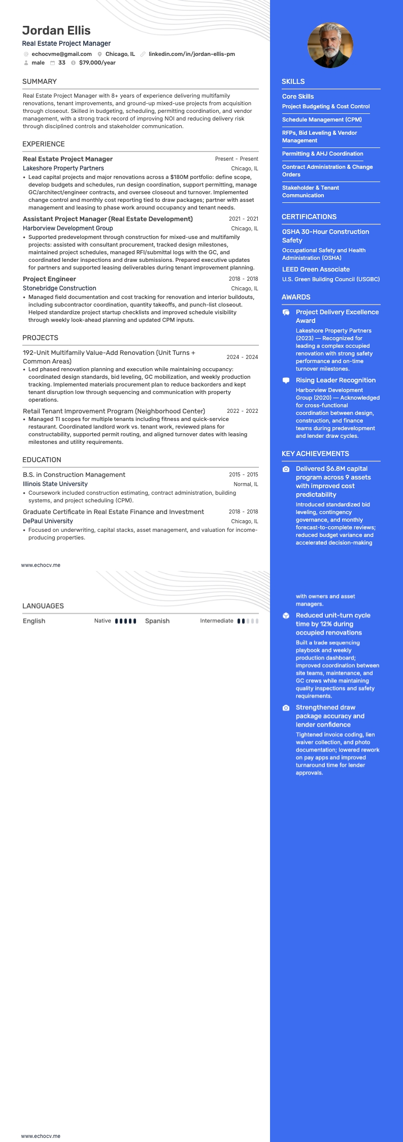 Makelaar resume example