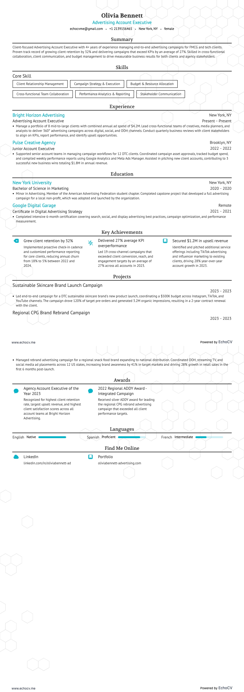 Kundenberater Werbung example resume