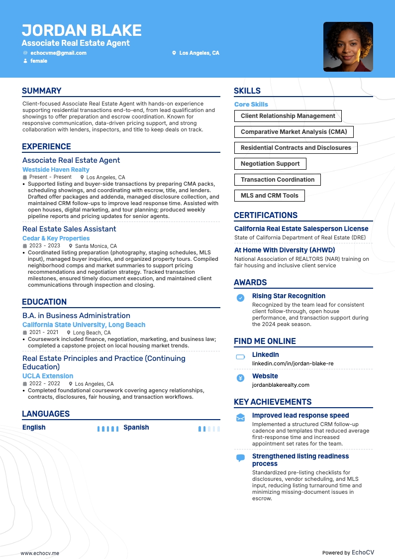 Associate Real Estate Agent full preview