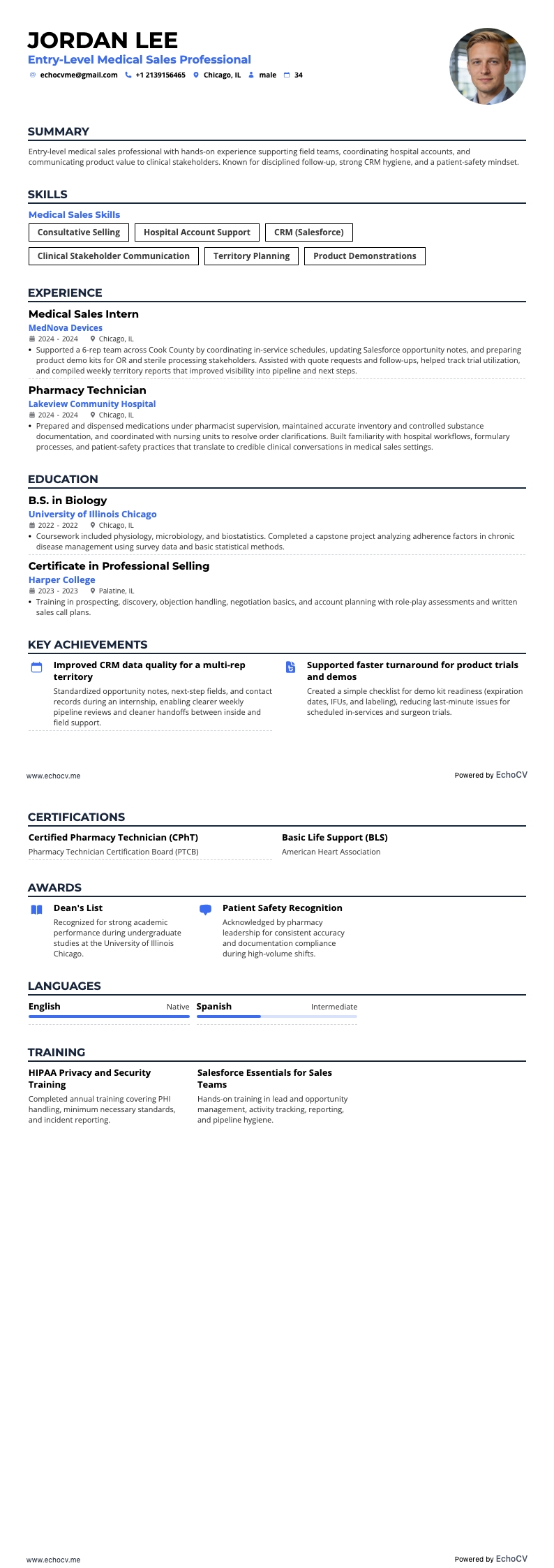 Entry-Level Medical Sales Professional full preview