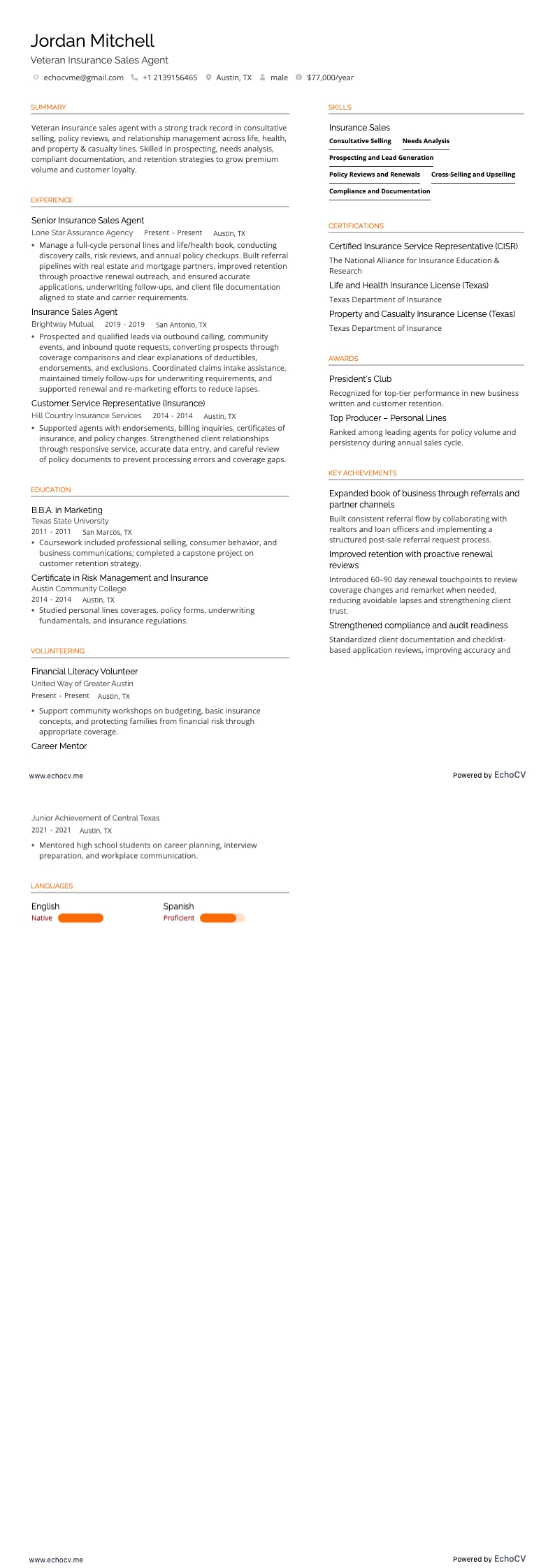 Xem trước đầy đủ Nhân viên kinh doanh bảo hiểm kỳ cựu