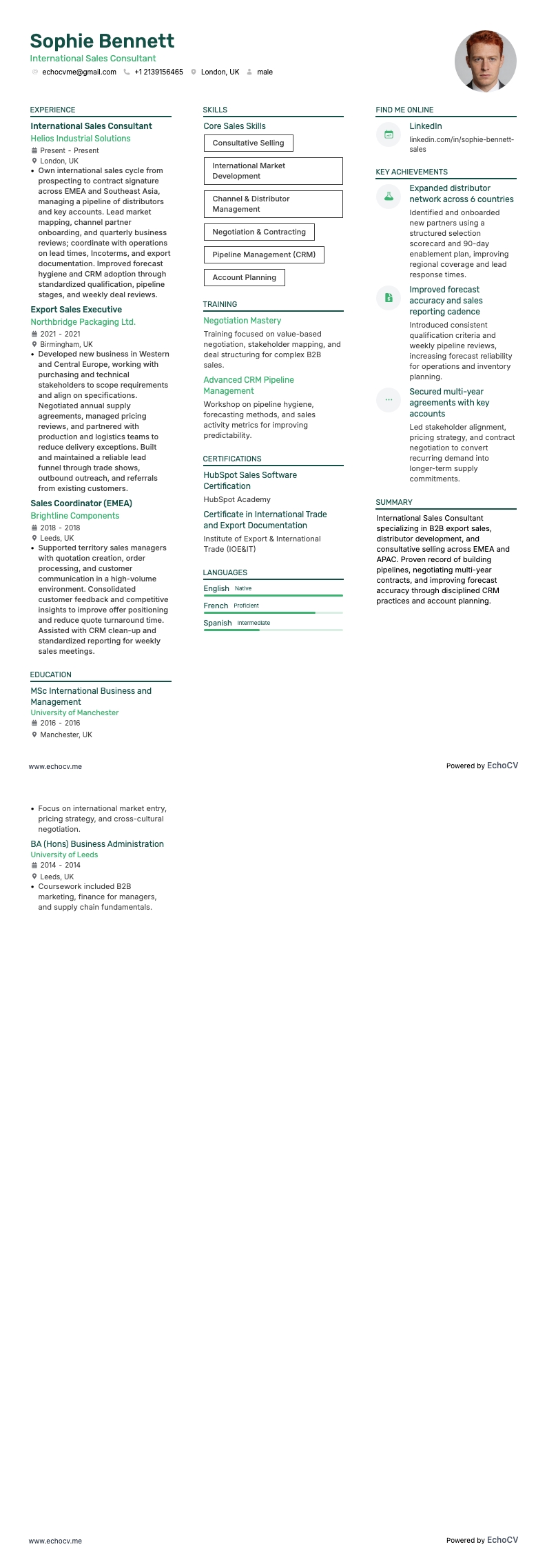 국제 영업 컨설턴트