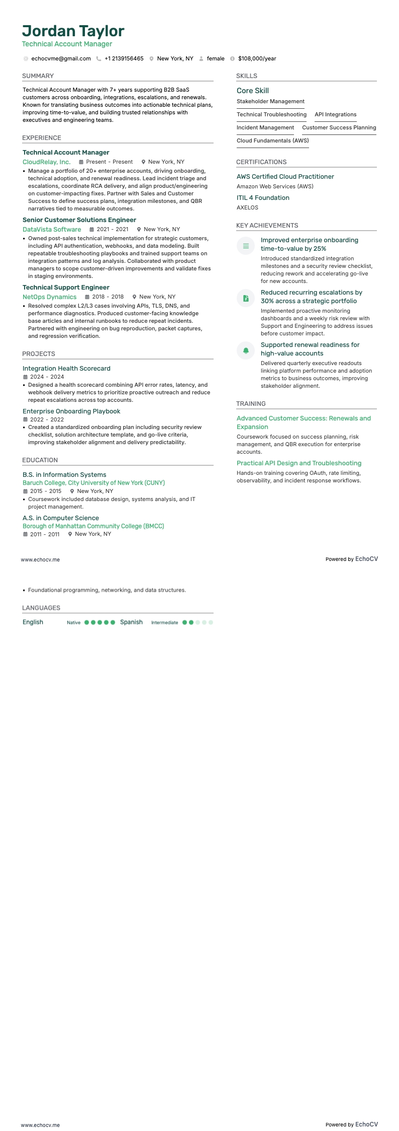 Responsable de comptes techniques