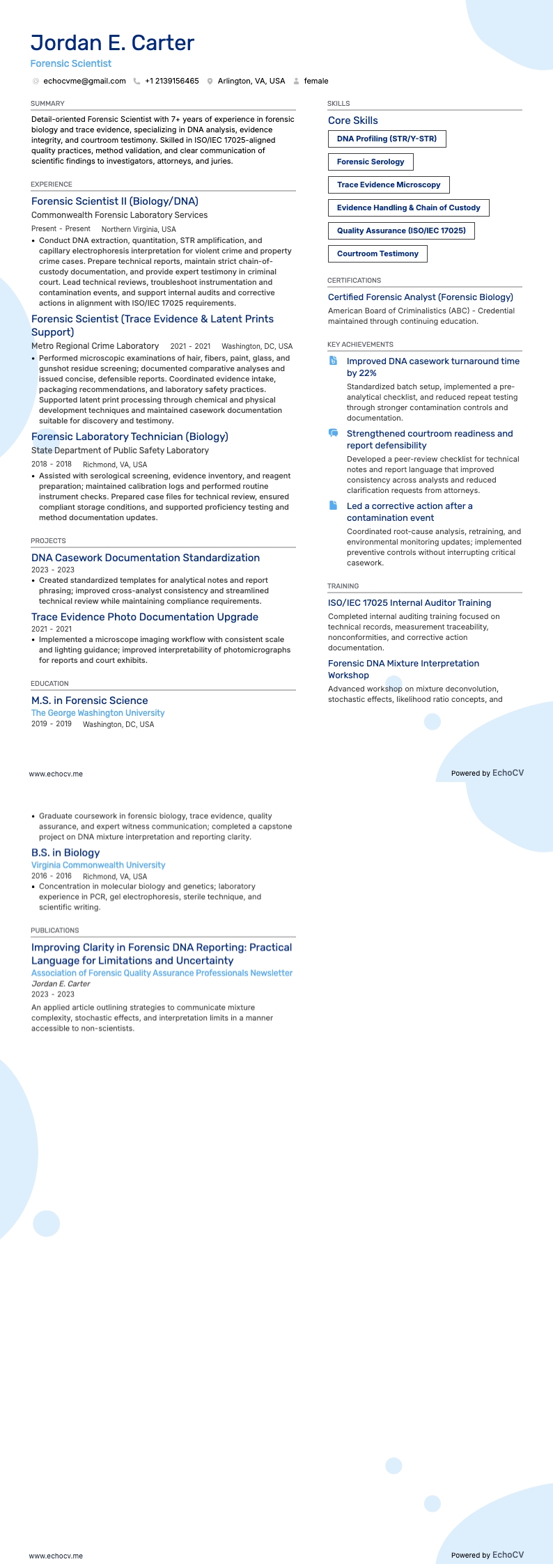 科学者 resume example