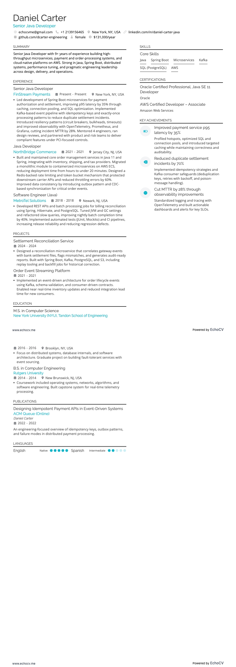 Anteprima completa di Sviluppatore Java senior