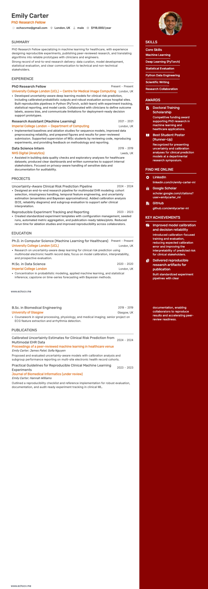 博士 resume example