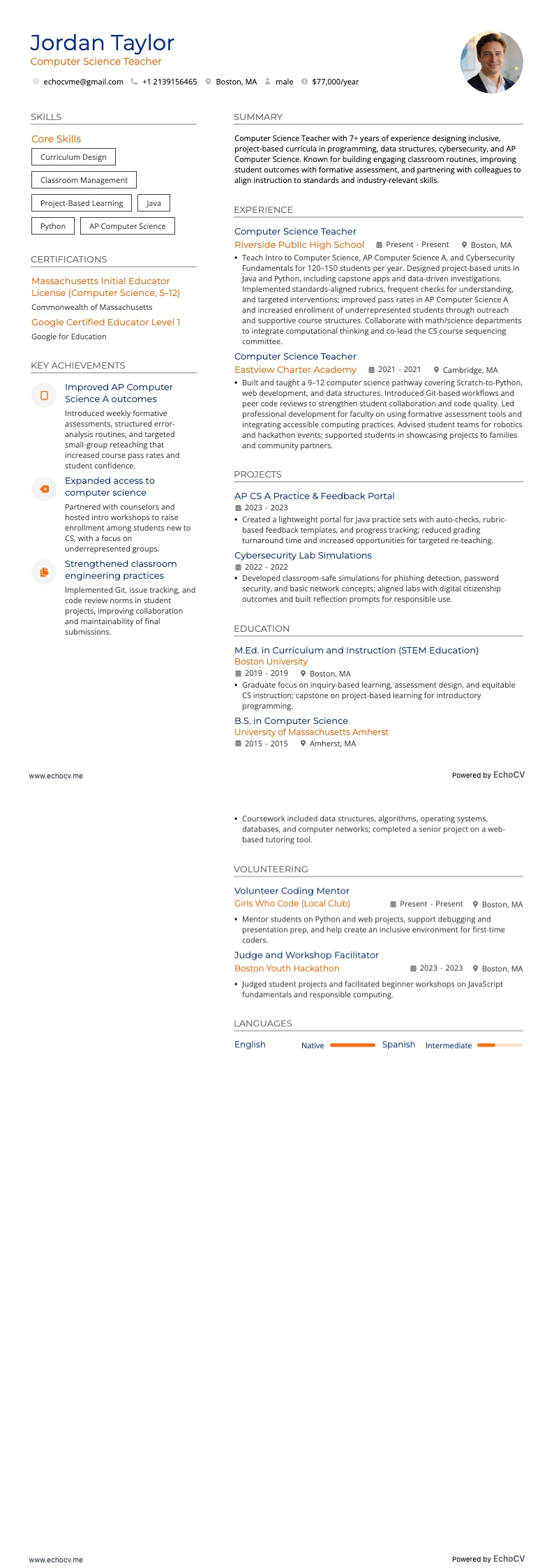 Docent informatica example resume