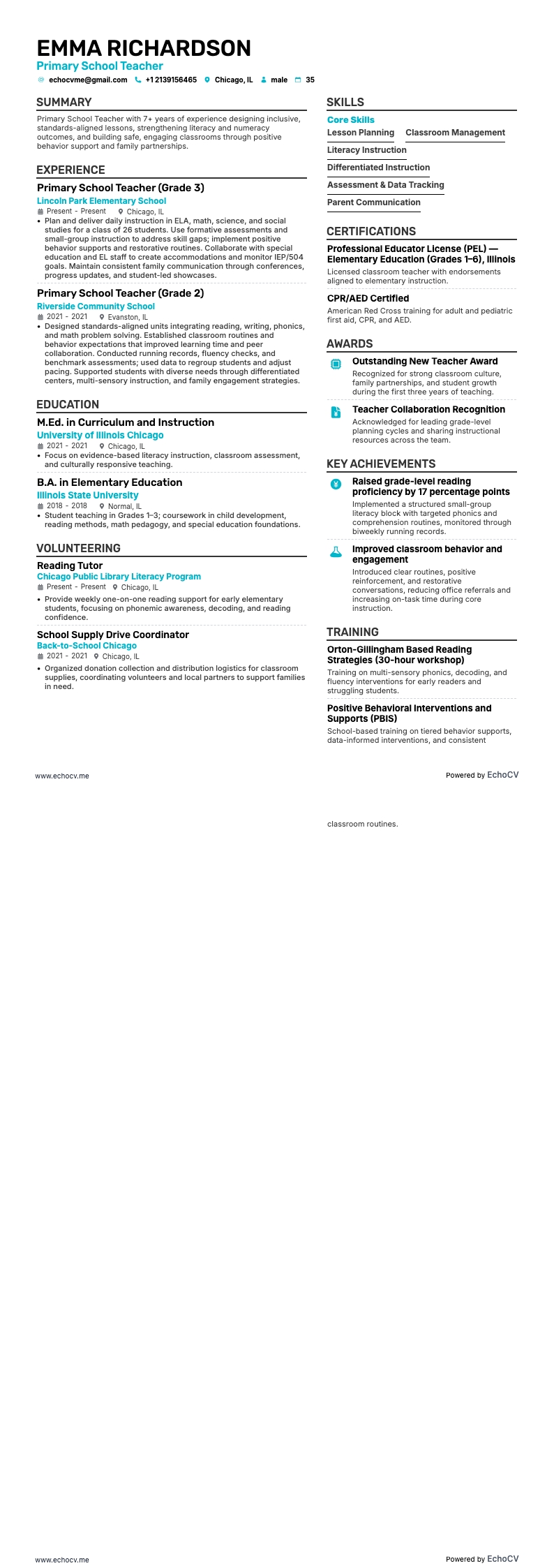 Docent resume example