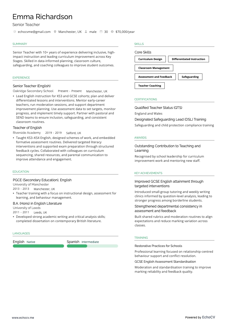 Senior docent volledige voorbeeldweergave